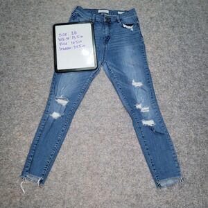 Pacsun High‎ Rise Ankle Jegging Size 28 Ripped Distressed Blue Denim Jeans